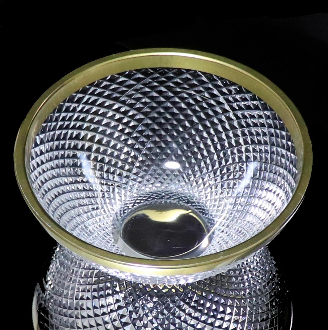 オールド・バカラ 春海商店特注 金縁霰切子鉢 大型 ギヤマン 義山 茶