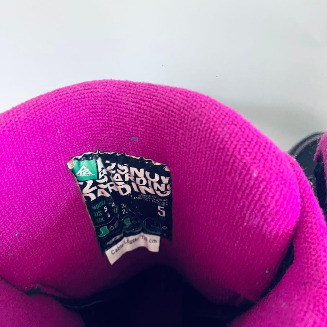 K2ジュニア女性用スノーボードブーツ ブラック/ピンク 23cm - メルカリ