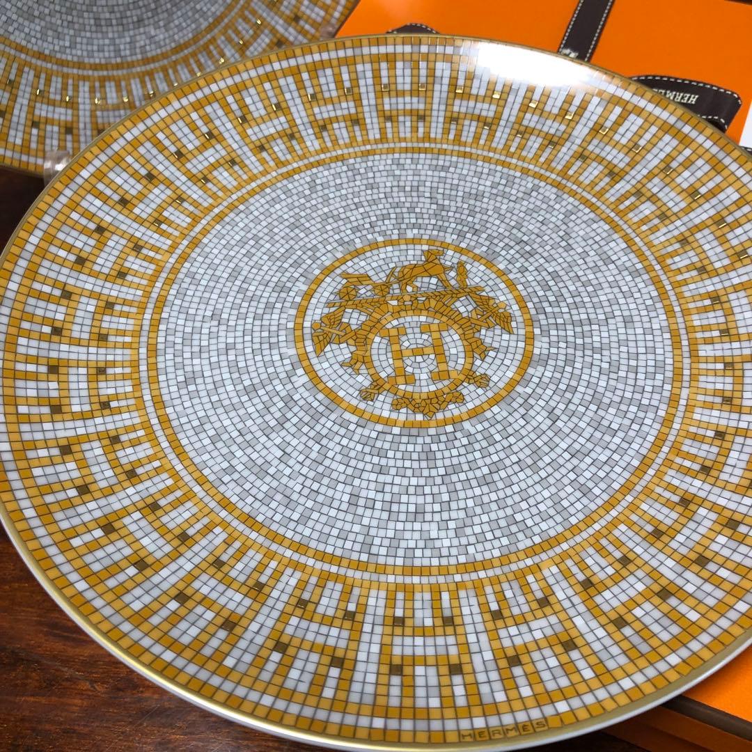 HERMESエルメス モザイク24ゴールドデザートプレート2枚ペア