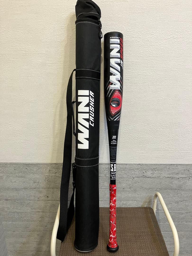 美品　赤ワニクラッシャー少年軟式バット 78cm 2試合のみ 楽天市場】マルーチ marucci 少年軟式 赤 ワニクラッシャー スピード