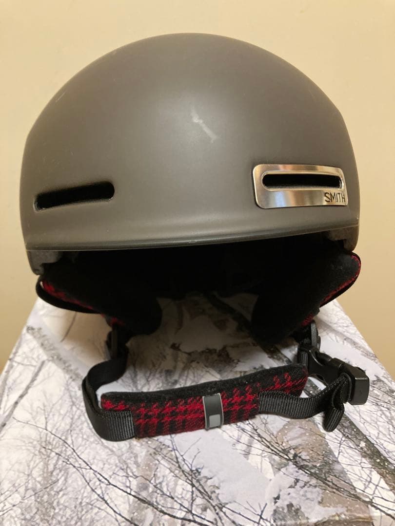 SMITH MAZEマットグレー ×チェックヘルメットMサイズ55-59センチ
