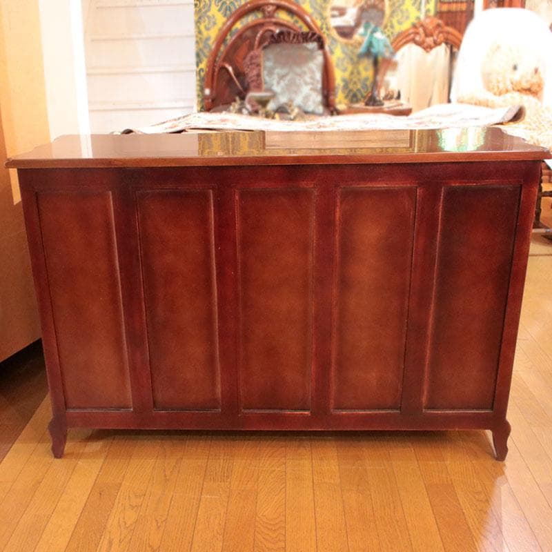 ローキャビネット マホガニー 幅135cm 引出 収納 棚 605-269 - メルカリ