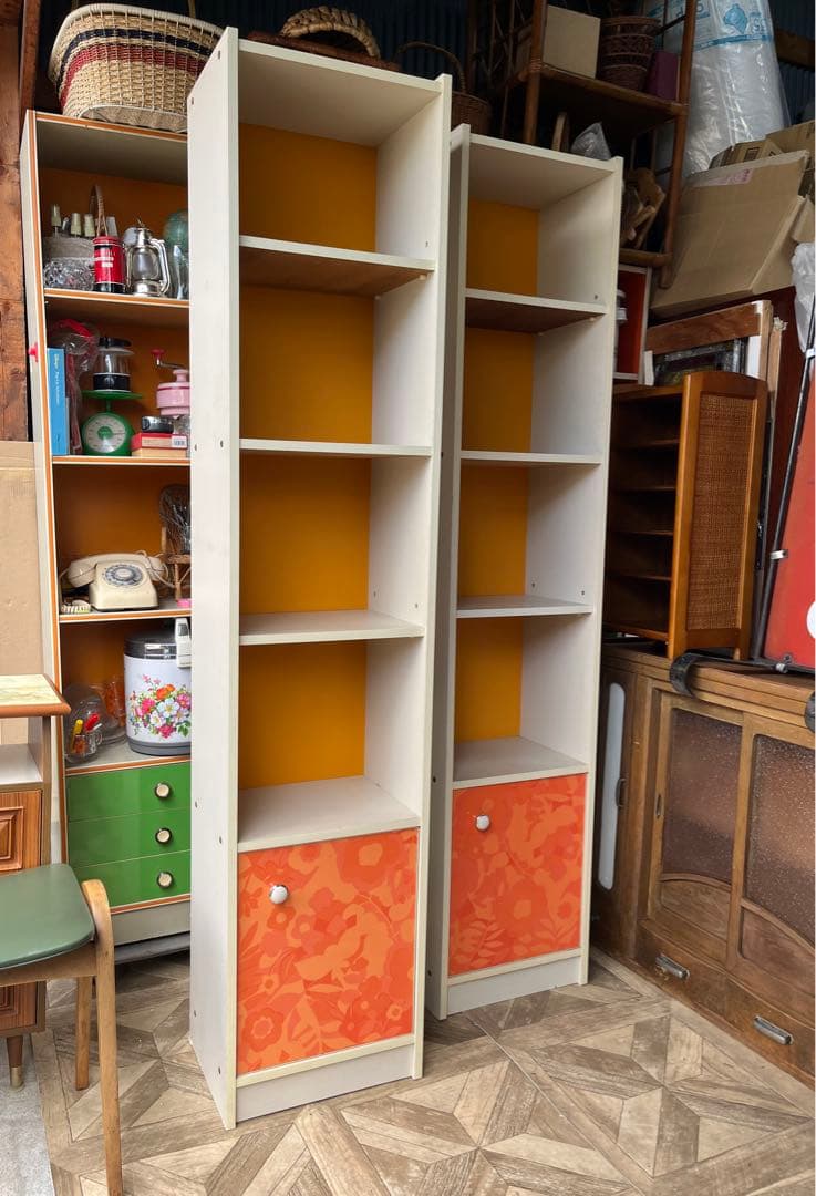 飾り棚 ラック ①インテリア 昭和レトロ レトロポップ オレンジ 当時物