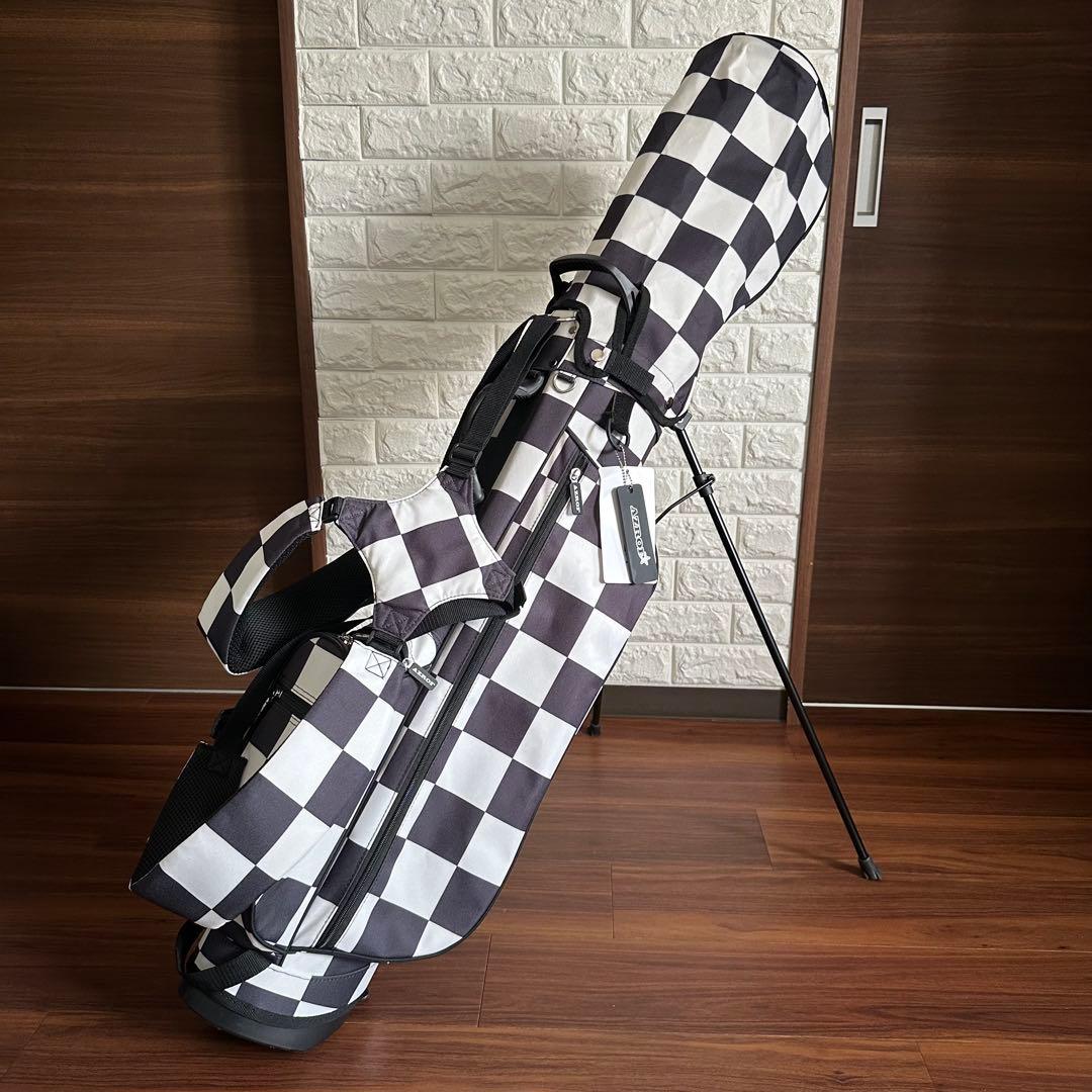 未使用 AZROF スタンド 6.5型 キャディバッグ チェッカーBK 未使用 AZROF スタンド 6.5型 キャディバッグ チェッカーBK