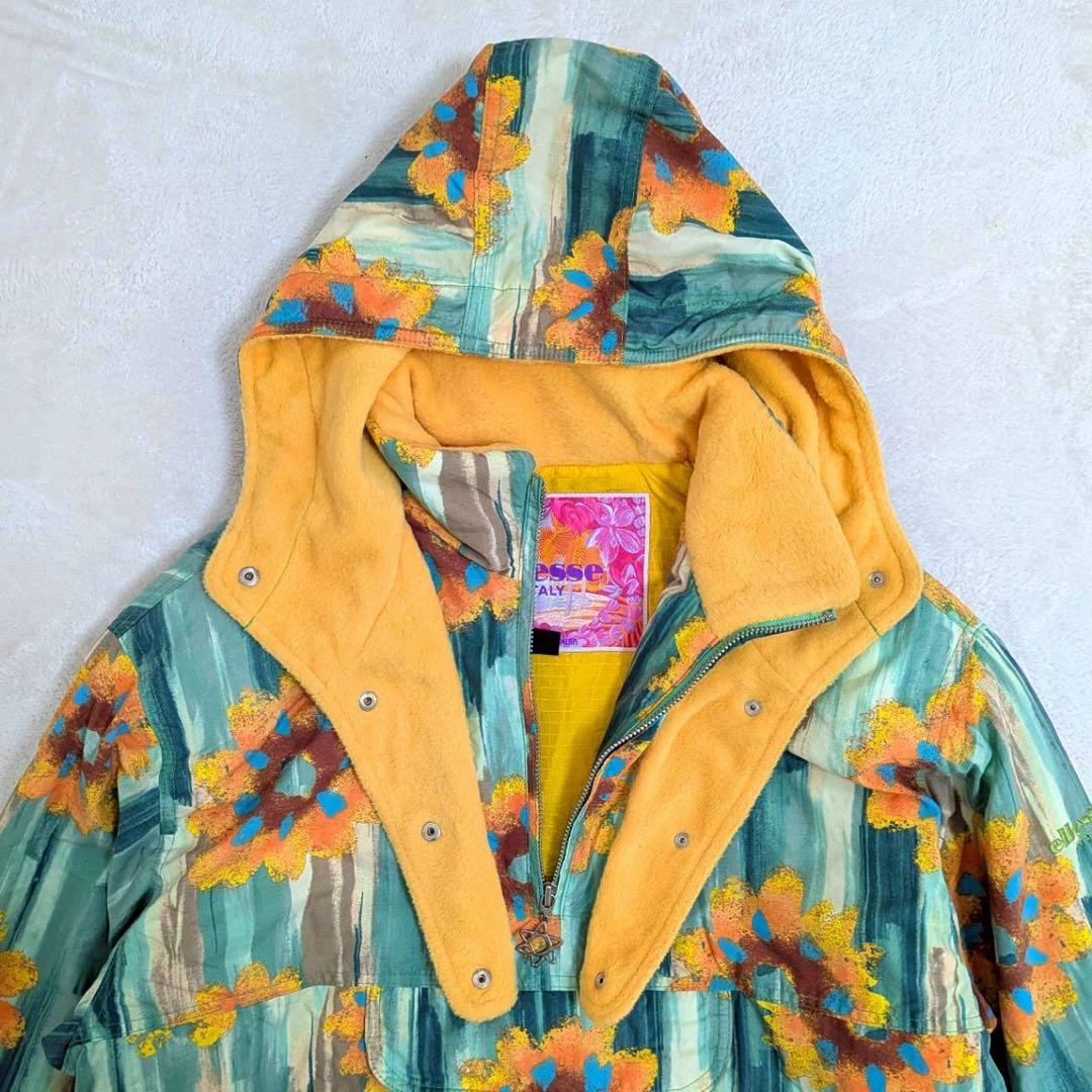 美品 エレッセ スキーウェア 【M】 ジャケット スノボ 花柄 ひまわり