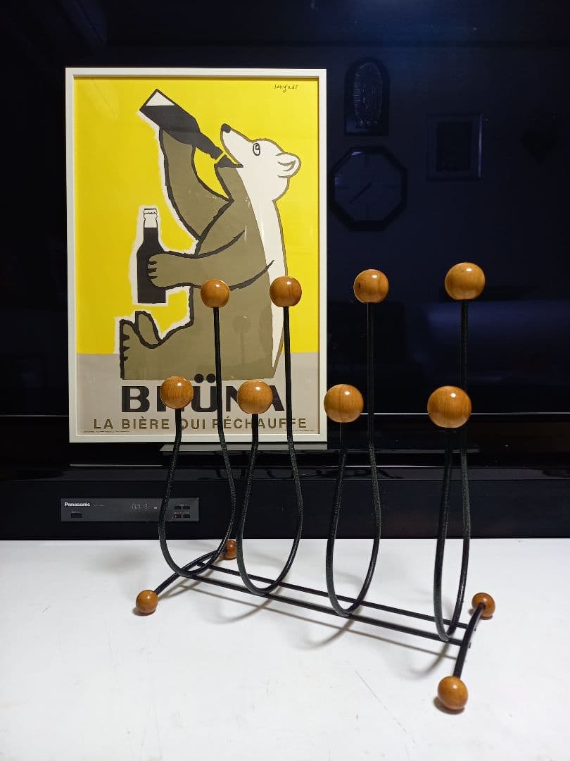 1970's　北欧　ミッドセンチュリー　モダン　ウッドボール　マガジンラック 1970's 北欧 ミッドセンチュリー モダン ウッドボール マガジンラック