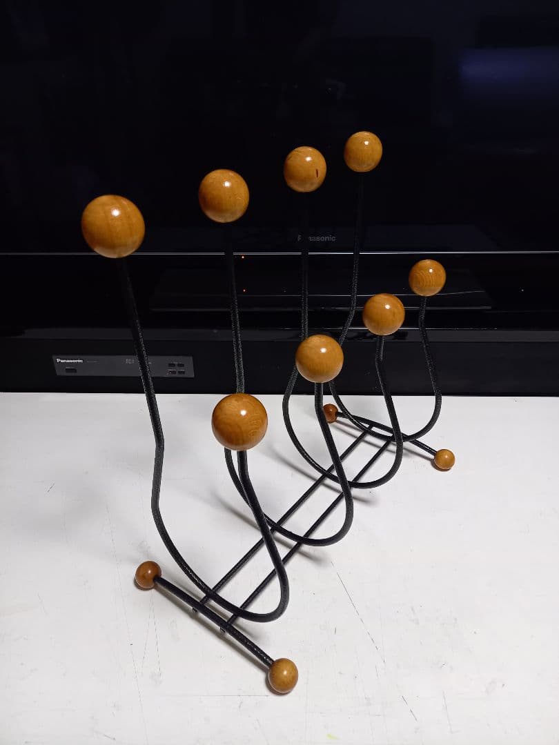 1970's 北欧 ミッドセンチュリー モダン ウッドボール マガジンラック