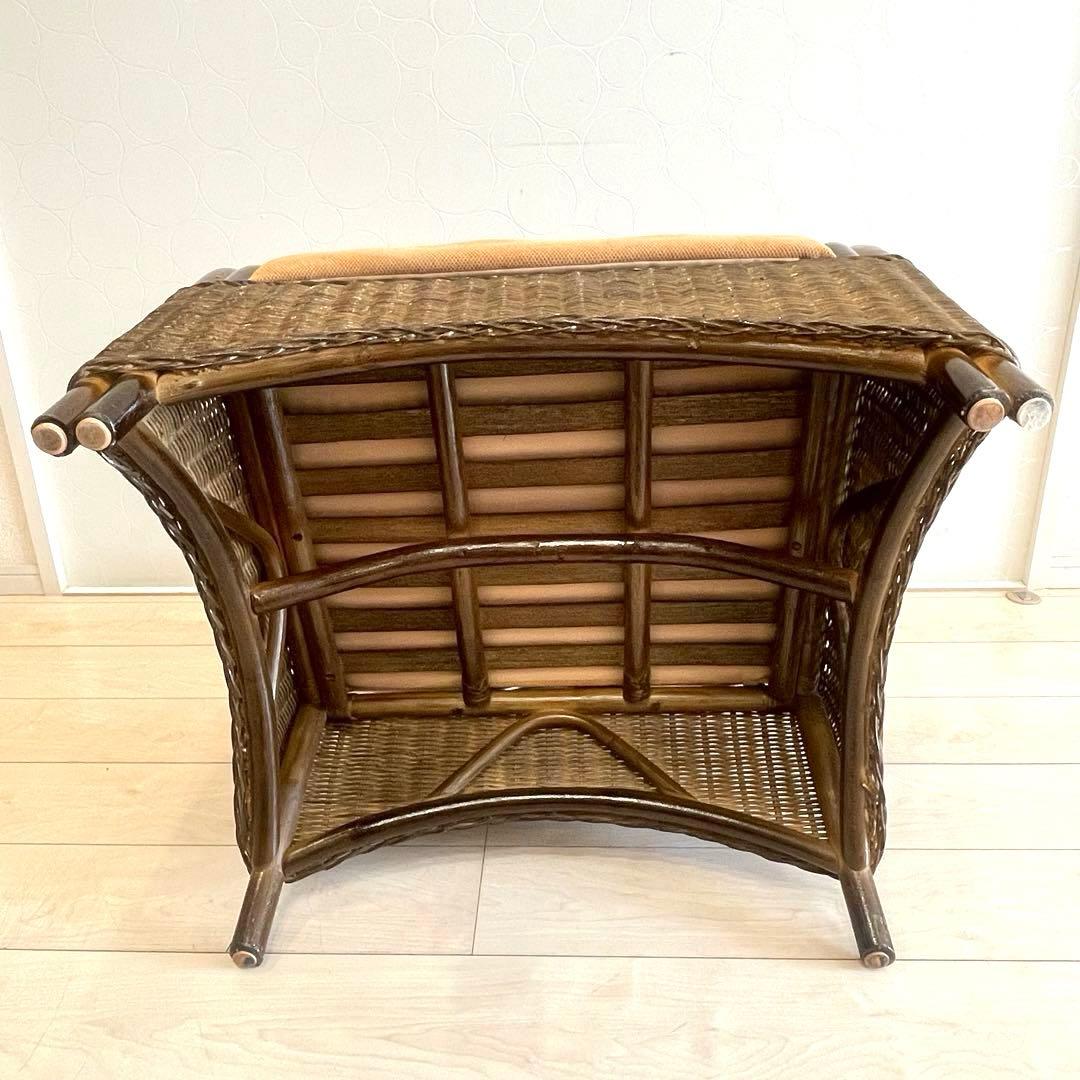 ラタン 籐 椅子 アームソファ パーソナルチェア クッション付 アジアン家具