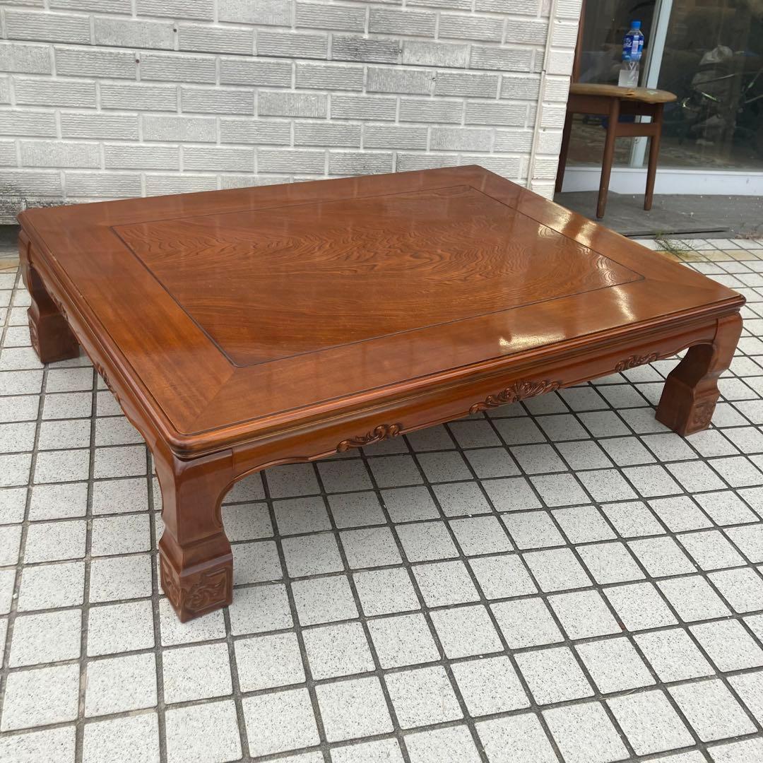 昭和レトロ 古家具 欅 木製テーブル 大型座卓 センターテーブル ロー