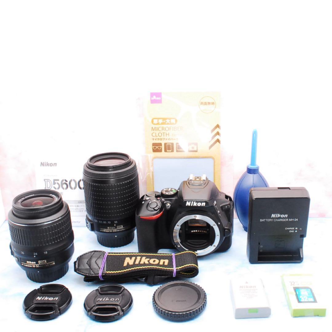 Nikon D5600✨一眼レフカメラ✨望遠レンズ付Wレンズ✨スマホ転送
