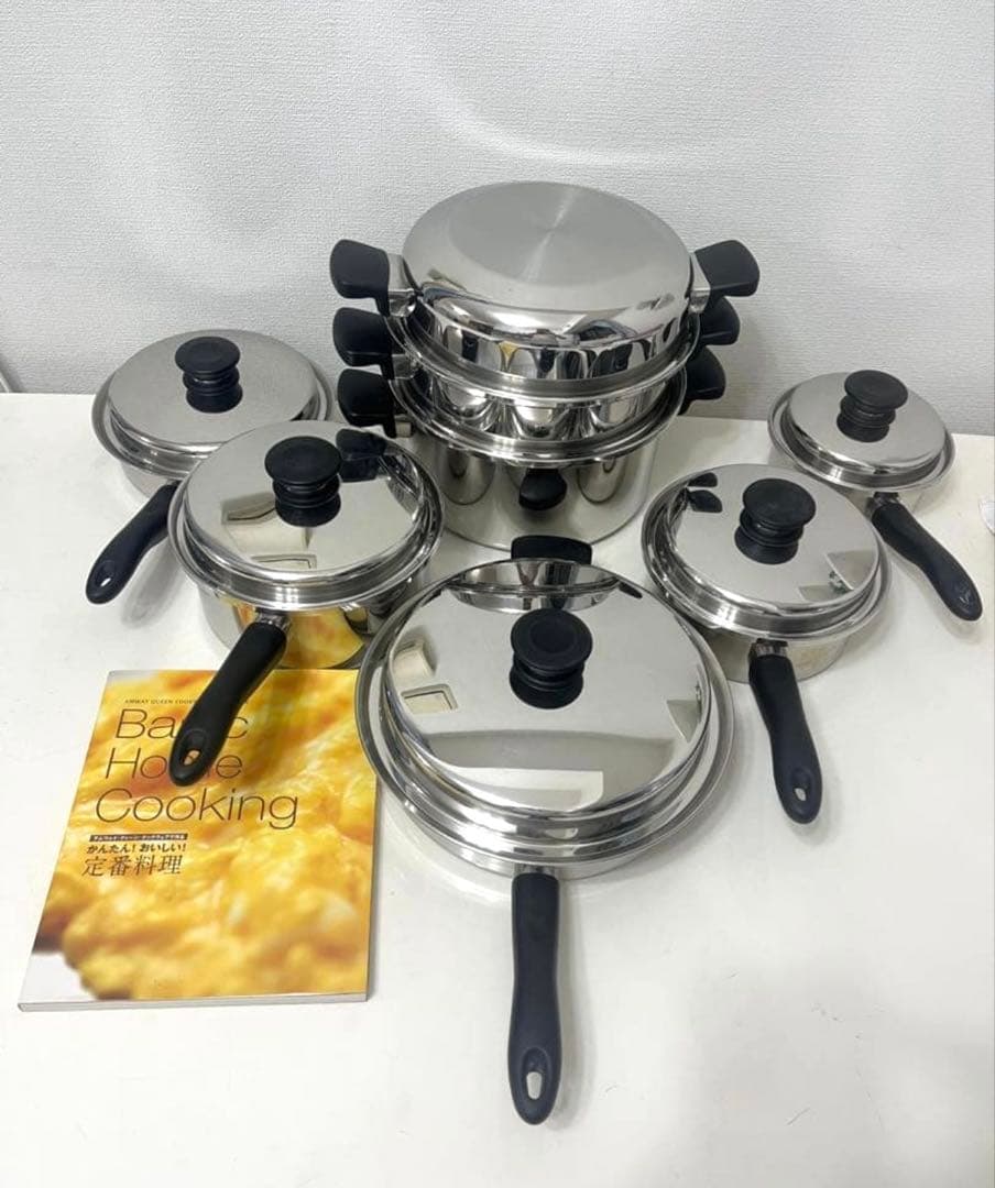 アムウェイ　クイーンクック21ピース鍋セット アムウェイ クィーンクックウエア 21ピースセット クイーンクック