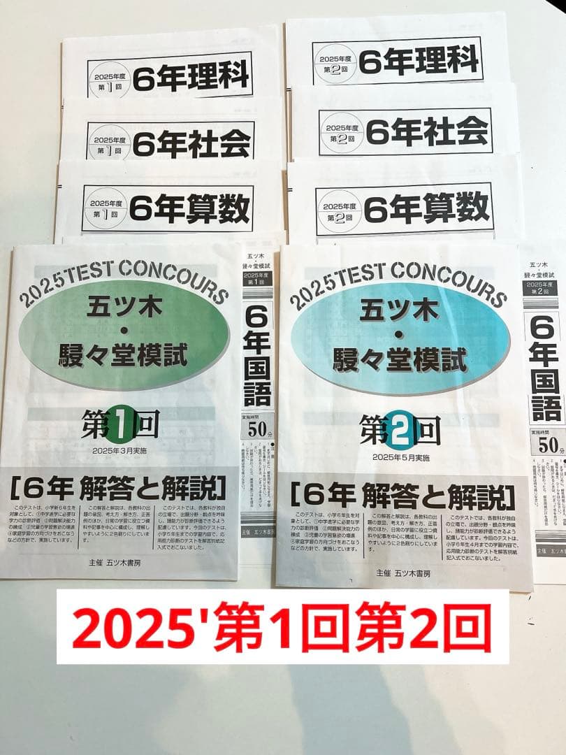 五ツ木駸々堂模試2025'6年 - メルカリ