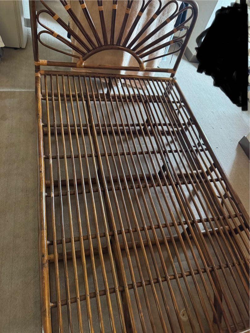 ☆希少☆ ラタン　セミダブルベッド　昭和レトロ　ヴィンテージ　アンティーク　籐 楽天市場】アメリカンヴィンテージ ベッド アメリカンベッド