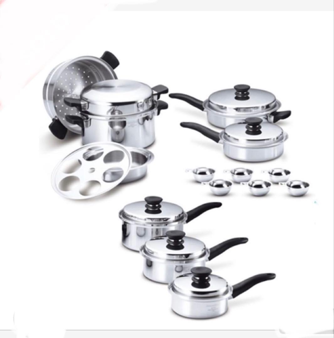 無水調理、重ね調理でヘルシー時短クックAmway クイーンクック21ピースセット アムウェイ クィーンクックウエア 21ピースセット クイーンクック