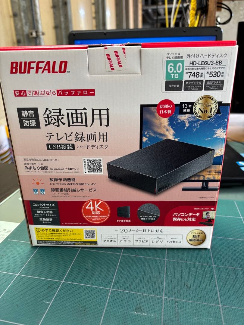 BUFFALO 6.0TB 外付けハードディスク HD-LE6U3-BB