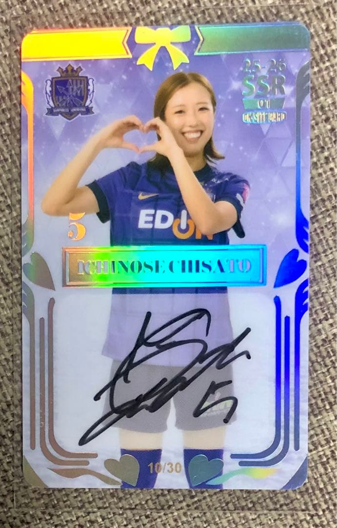 市瀬千里 直筆サインカード サンフレッチェ広島レジーナ オンサイト