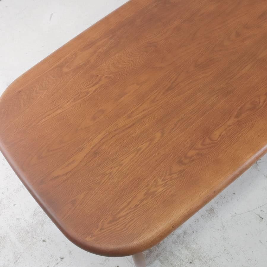 値下美品 浜本工芸 T-1500 センターテーブル ナラ材 曲線が生出す