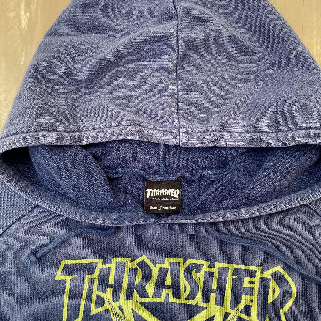 Y2K日本企画】THRASHER スラッシャー スウェット 茄子紺 ビンテージ