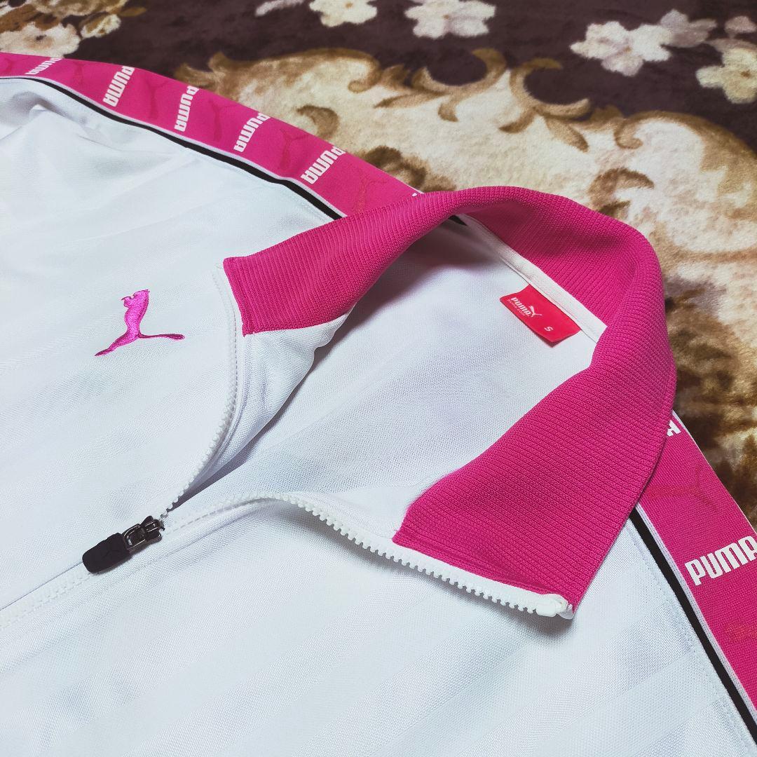 美品】PUMA ジャージ 上下セット ホワイト/ピンク セットアップ 男女