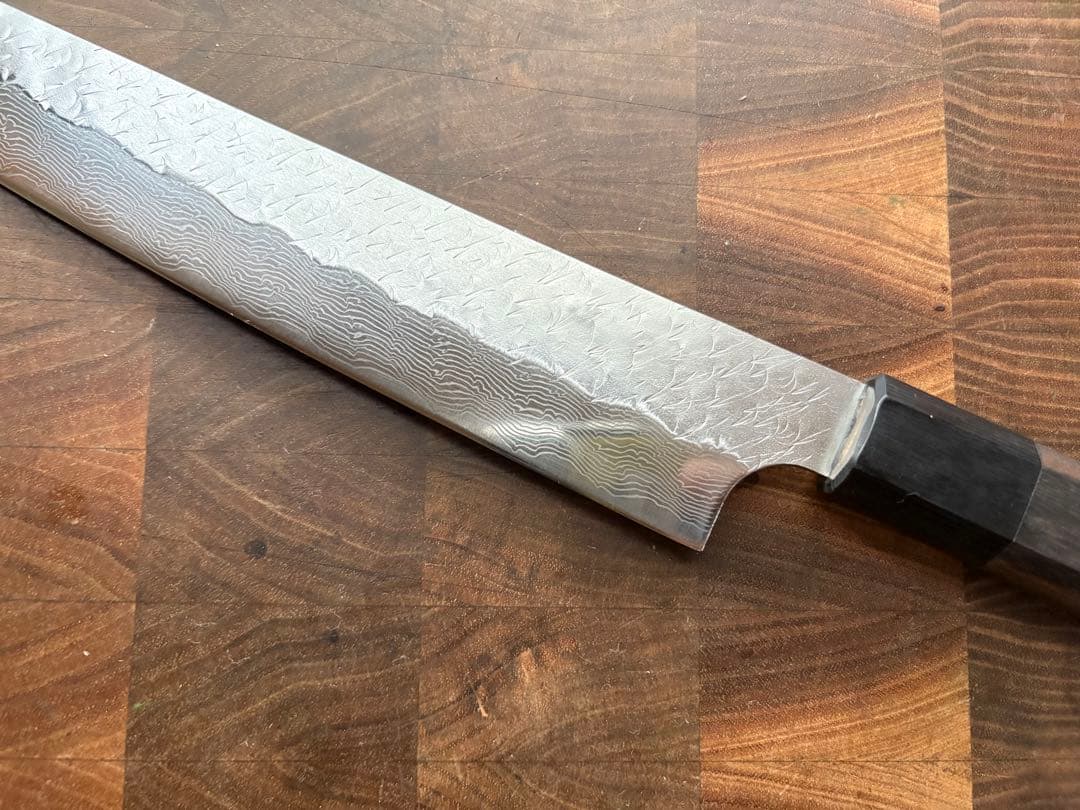 二唐刃物 SPG STRIX 切付 筋引 240mm 包丁槌目 ダマスカス - メルカリ