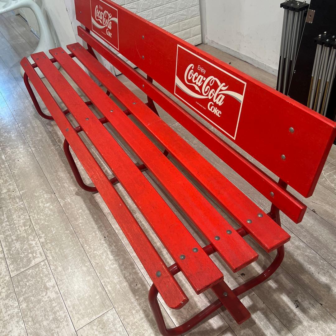 室内使用、美品、レア180cmコカコーラ木製ベンチ - メルカリ