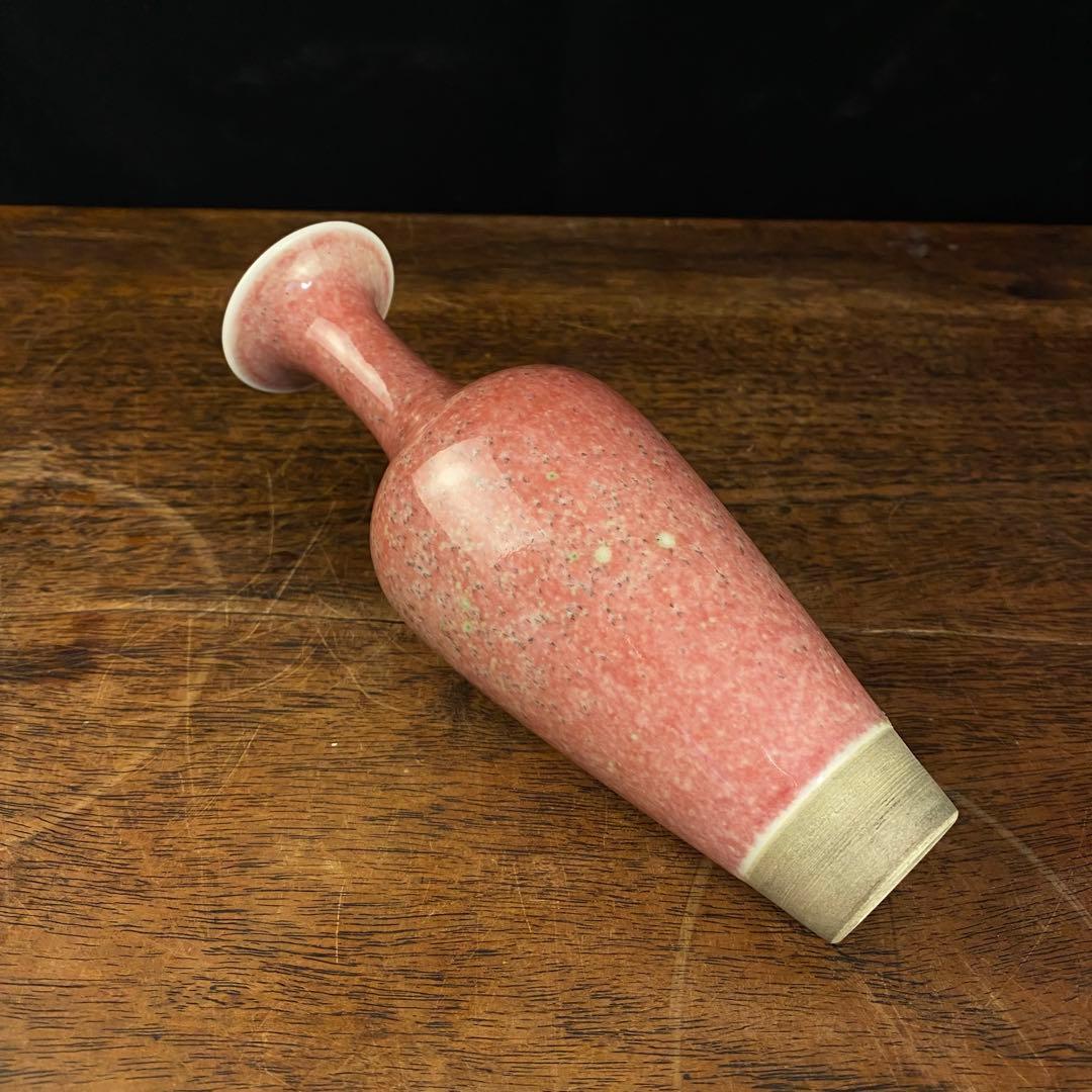 桃花紅瓶 中国古美術 紅釉花瓶 - メルカリ