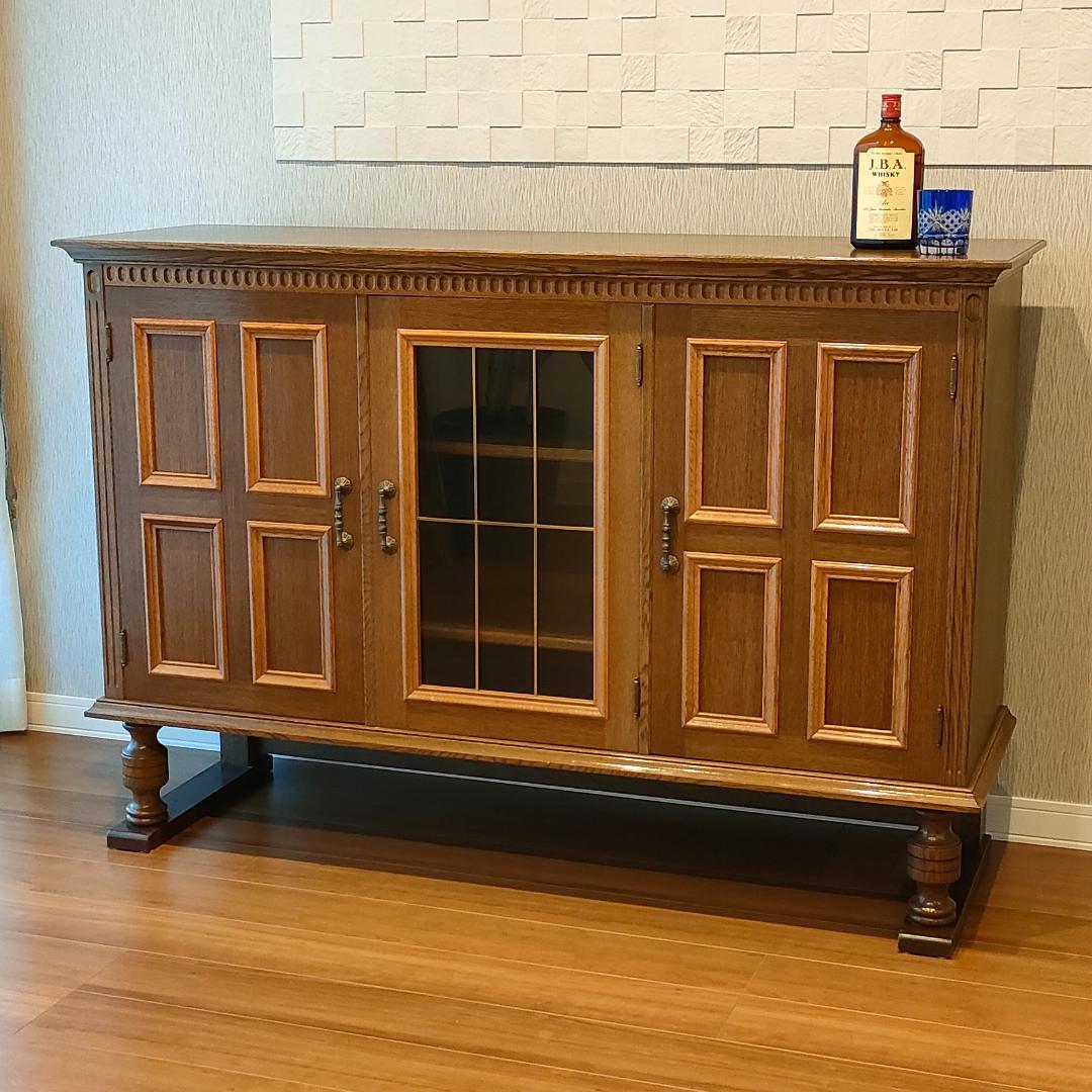 起立木工 アンティークキャビネット ブルボーズレッグ 引出し2杯