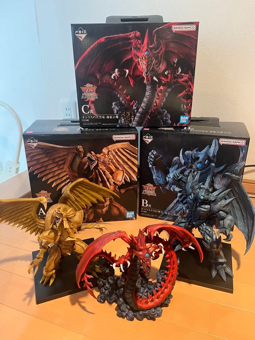 た*）様 遊戯王 一番くじ三幻神フィギュア＋25th記念三幻神ステンレス