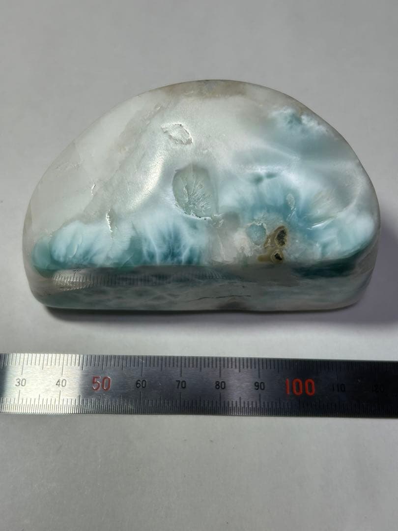 ドミニカ産　特大　ラリマー　ブルー　ペクトライト　原石　磨き石　370.5g