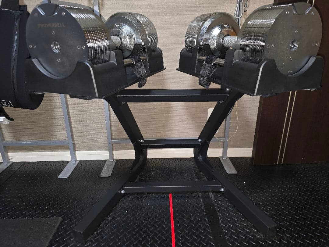 【引取限定】ライシン　プロバーベル 41.5kg×2 シルバー スタンド付