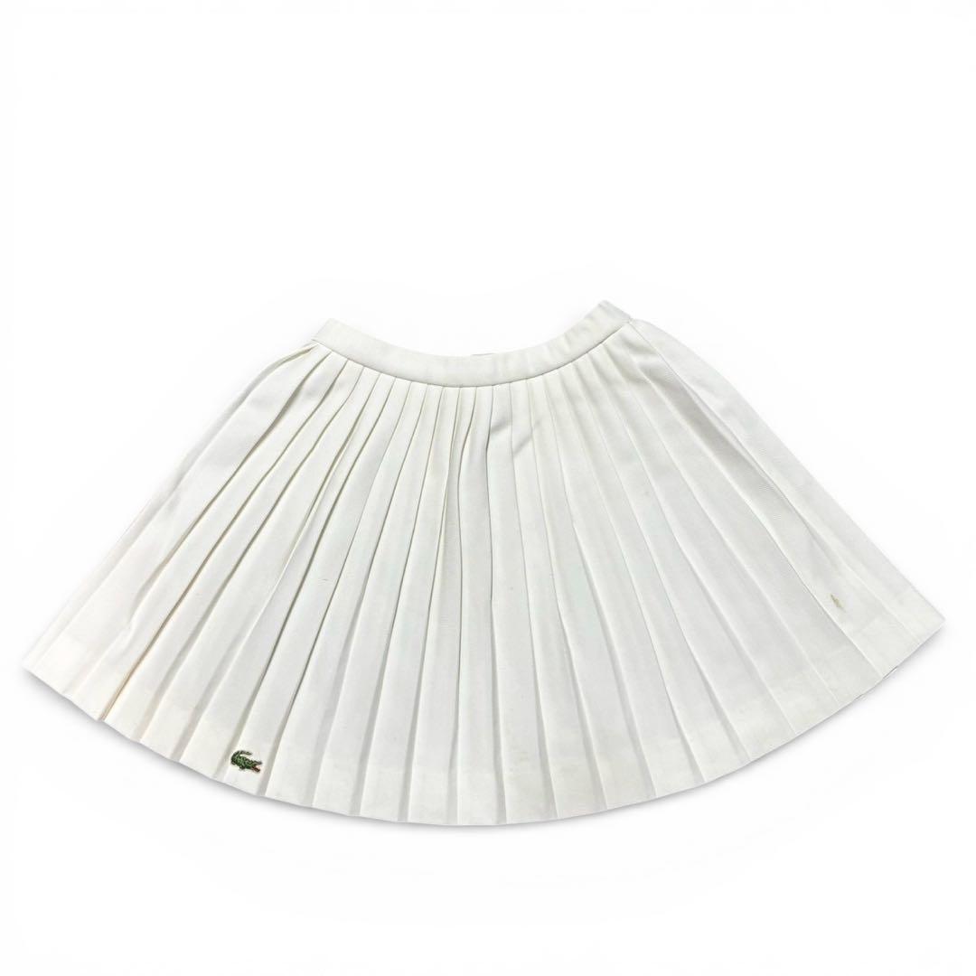 ラコステ CHEMISE LACOSTE プリーツスカート 白 テニス スコート