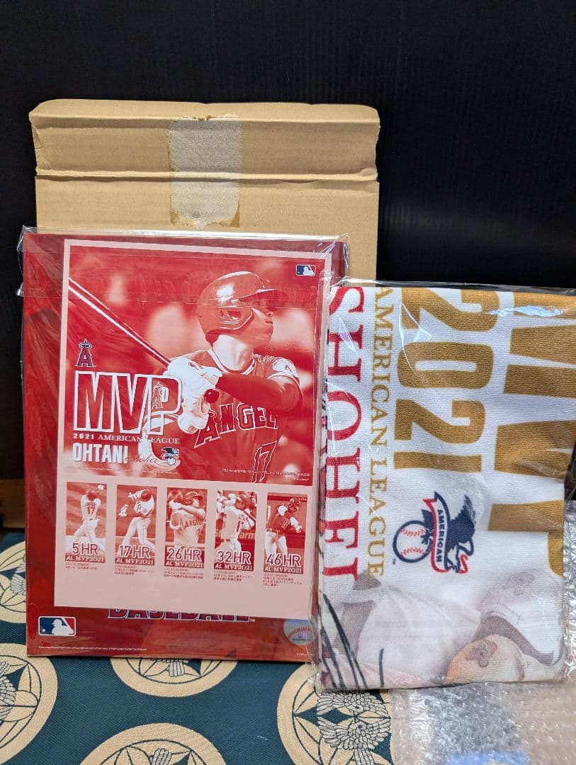 大谷翔平タオルMVP受賞記念品サインハガキセット、 - メルカリ