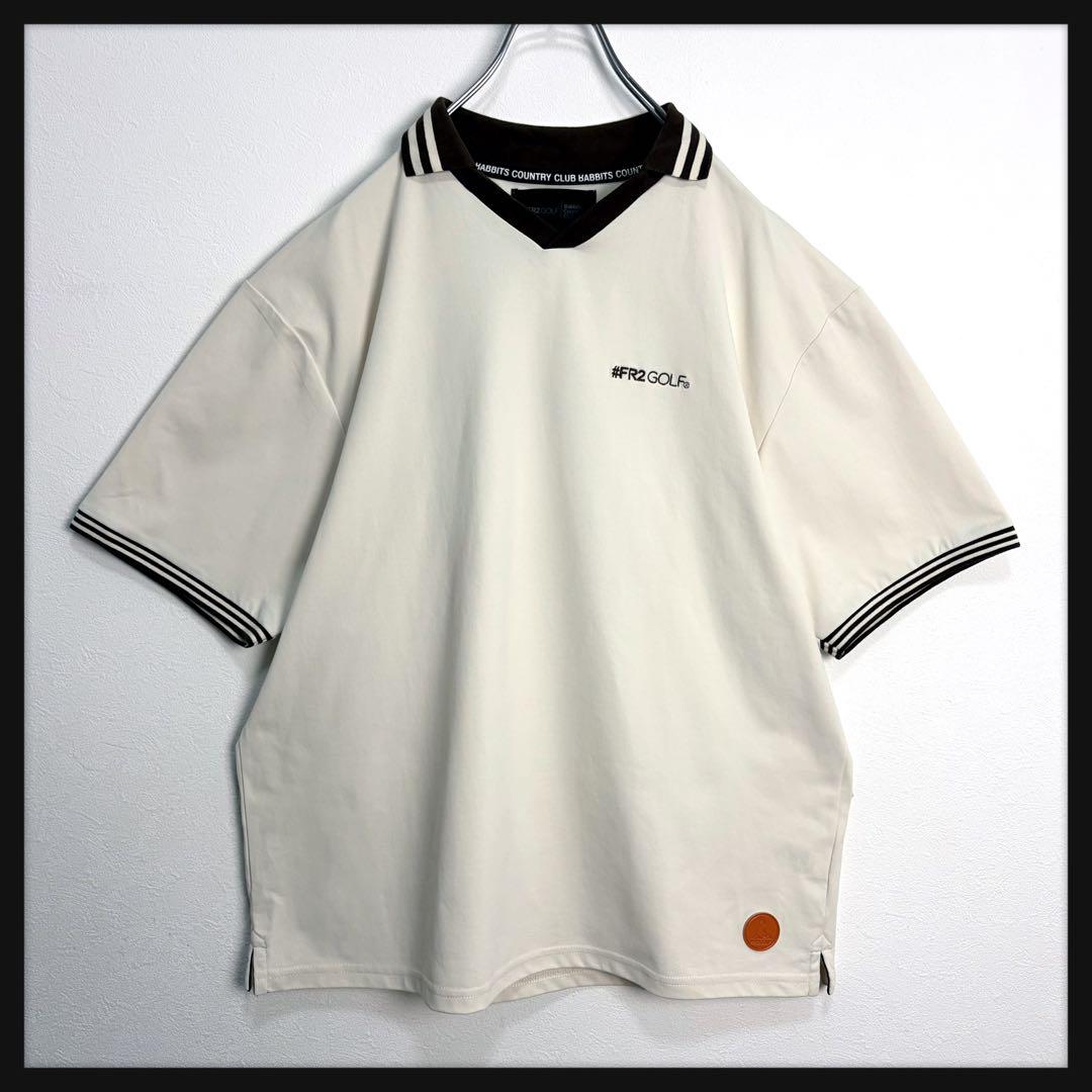 美品】FR2 GOLF ゴルフ☆サークルロゴ ポロシャツ 刺繍ロゴ 希少XL