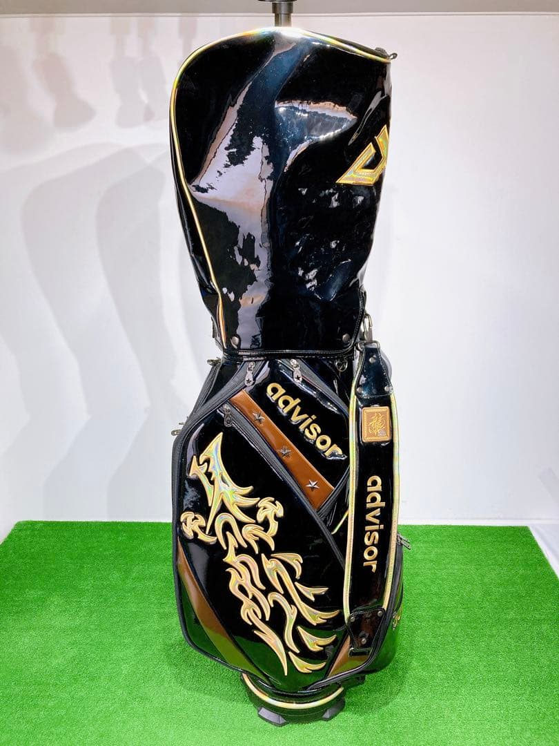 ☆アドバイザー advisor 昇龍☆キャディバッグ エナメル ブラック 竜