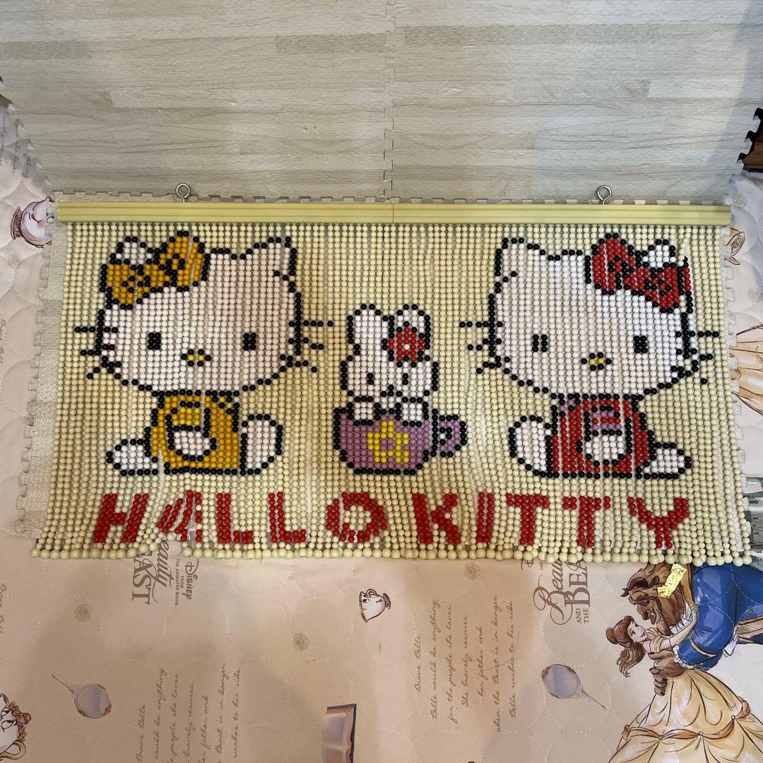 レトロ ハローキティ ビーズ のれん ビーズカーテン キティ - メルカリ