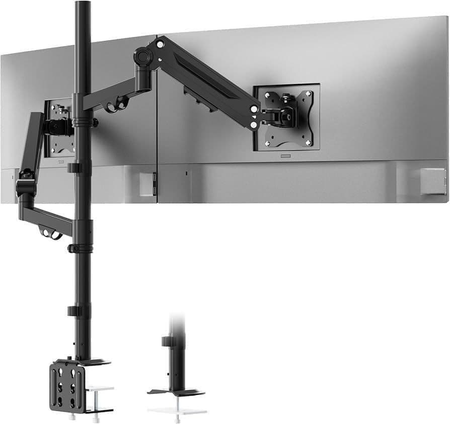 デュアル モニターアーム 2画面 上下40インチ対応 耐荷重12kg ロング