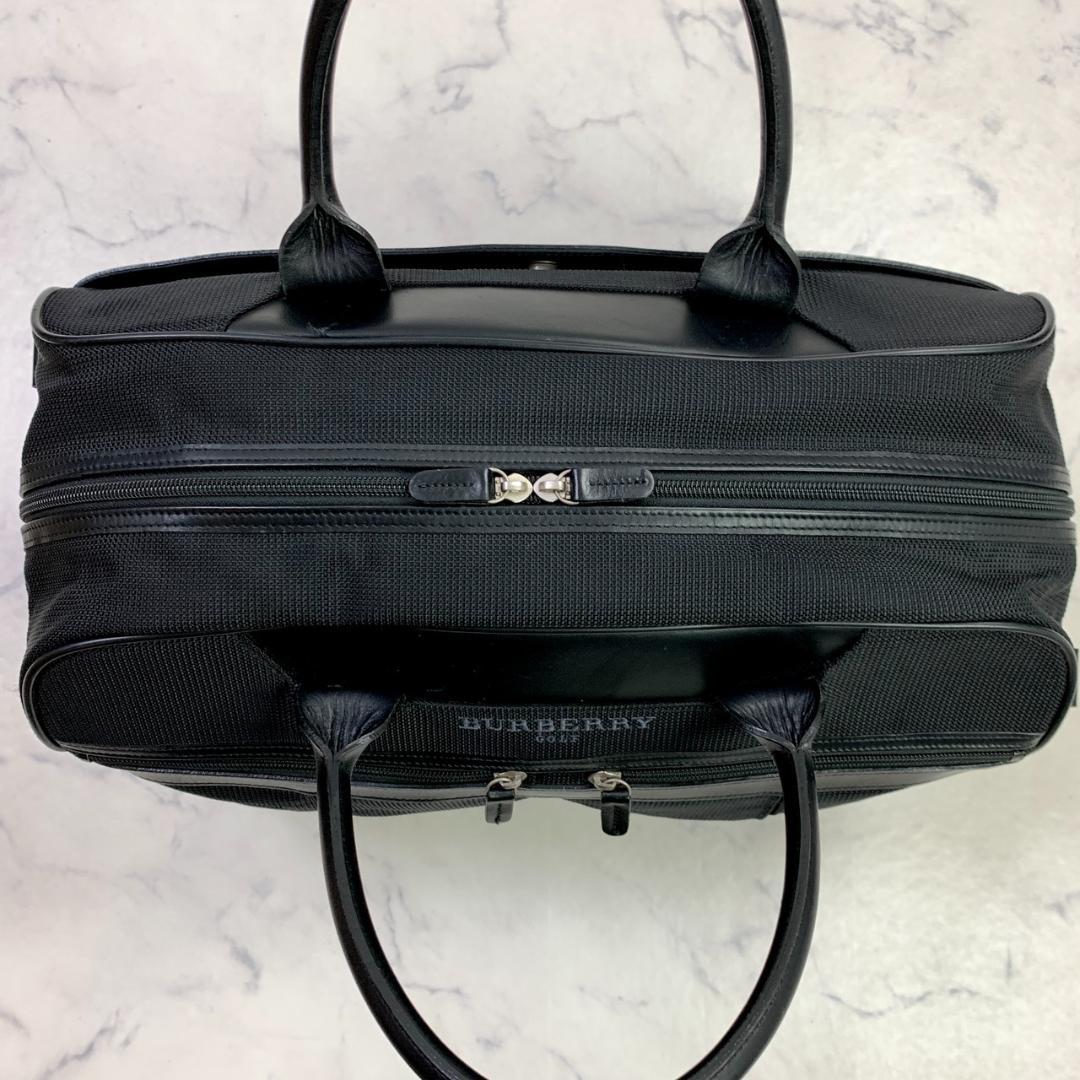 バーバリーゴルフ 2way ボストンバッグ ブラック ロゴ 大容量