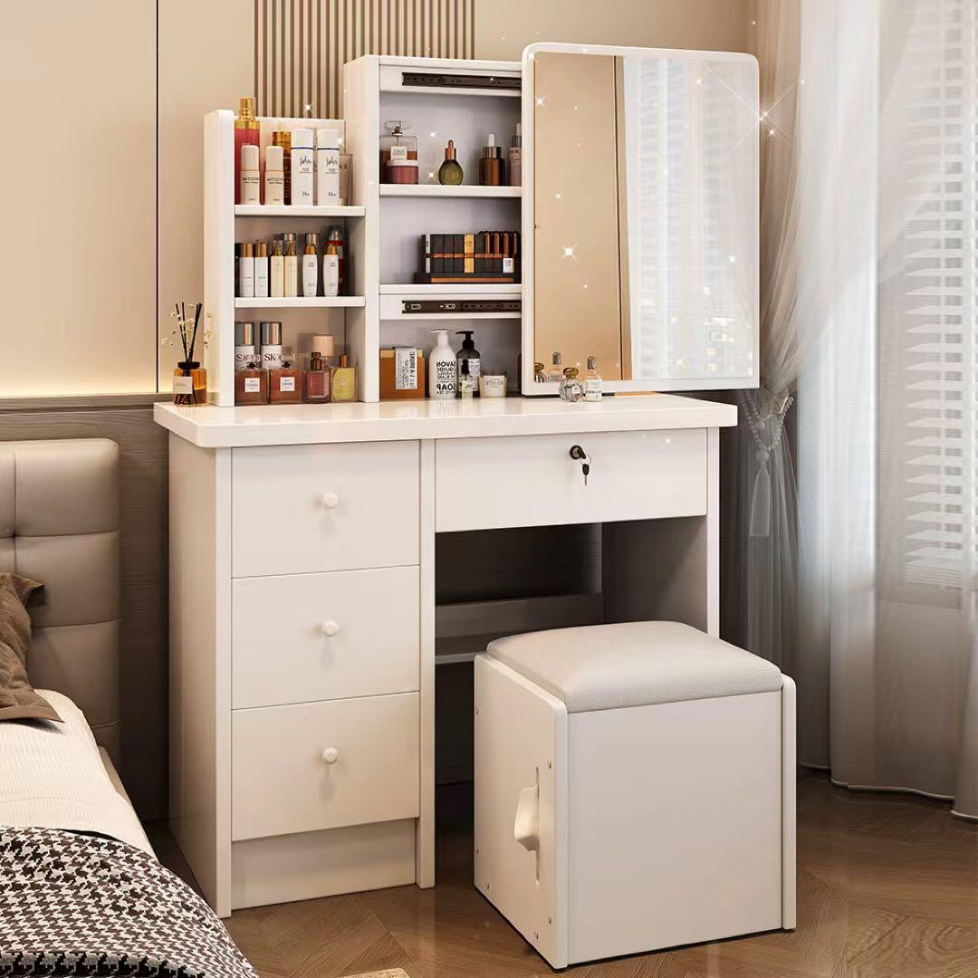 ドレッサー 鏡付き 椅子付き LEDなし 化粧台 - メルカリ