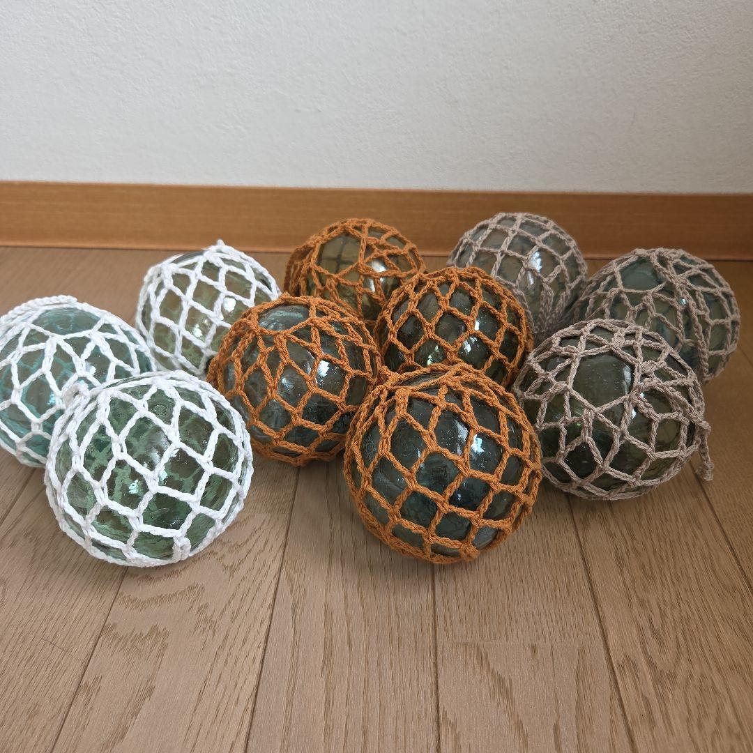 ガラス浮き玉 ガラス玉 9cm 茶x 10 - メルカリ