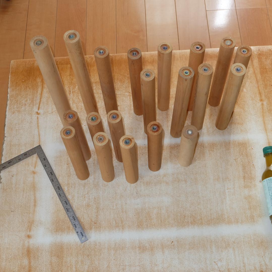 柱 20本セット M8ボルト用 ナチュラル 木製 天然木 組み立て 棚 ラック