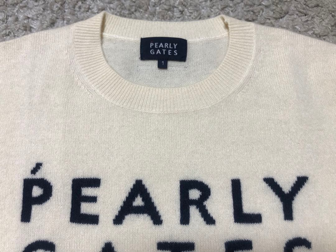 PEARLY GATES・パーリーゲイツ⚫︎カシミヤ100%ニットセーター白1