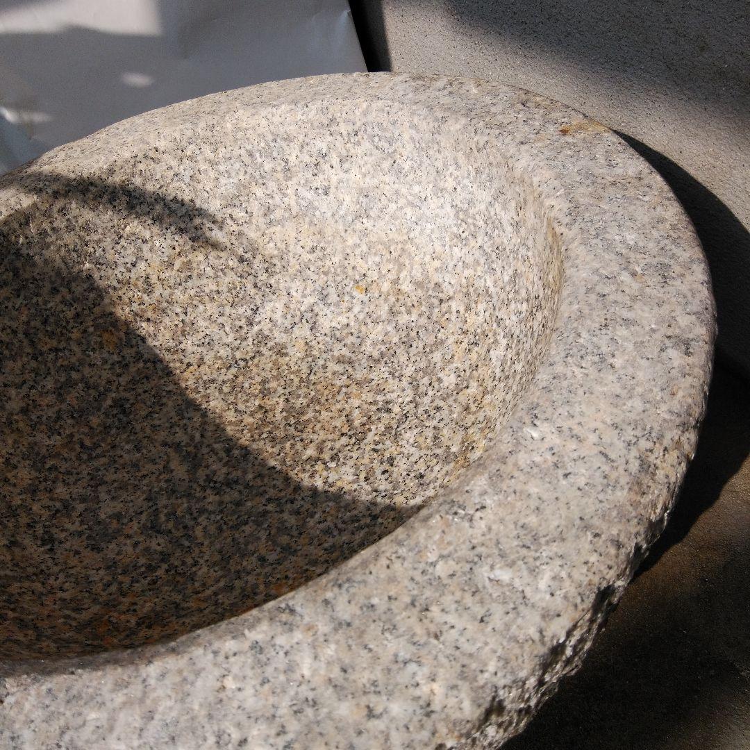 餅つき 石臼 御影石 鉢形 餅臼 二升用 本格派タイプの餅つき石臼