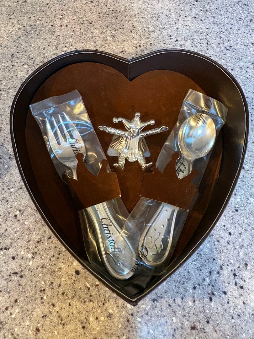 【新品】クリストフル ベビースプーン&フォーク　カトラリー Christofle (クリストフル) チャーリーベア スプーン&フォークセット