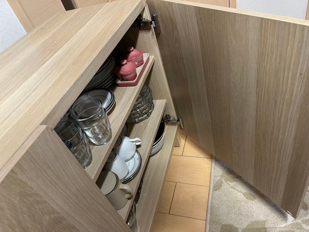 IKEA BESTA 食器棚 ライトオーク 120cm - メルカリ