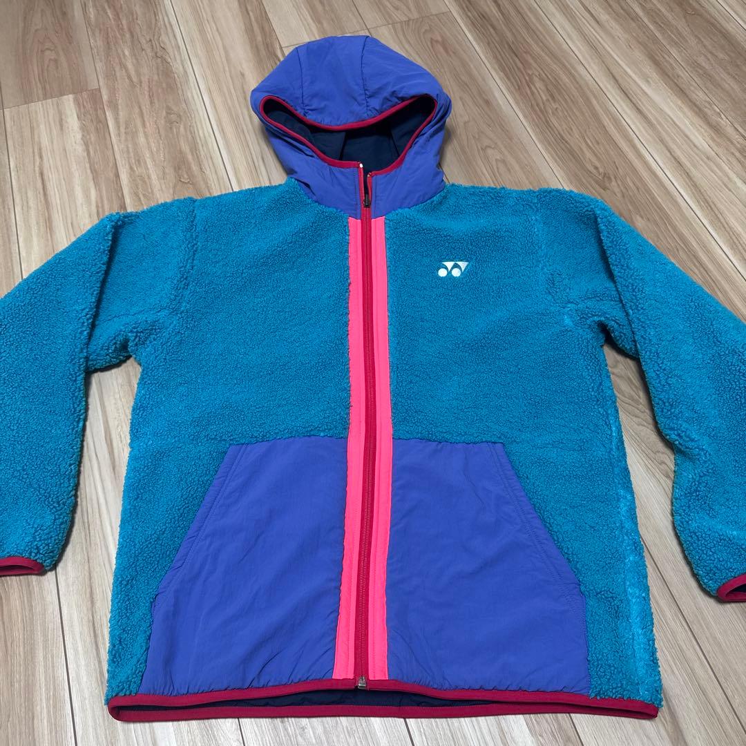 美品 ヨネックス YONEX リバーシブル ボアジャケット ネイビー Lサイズ