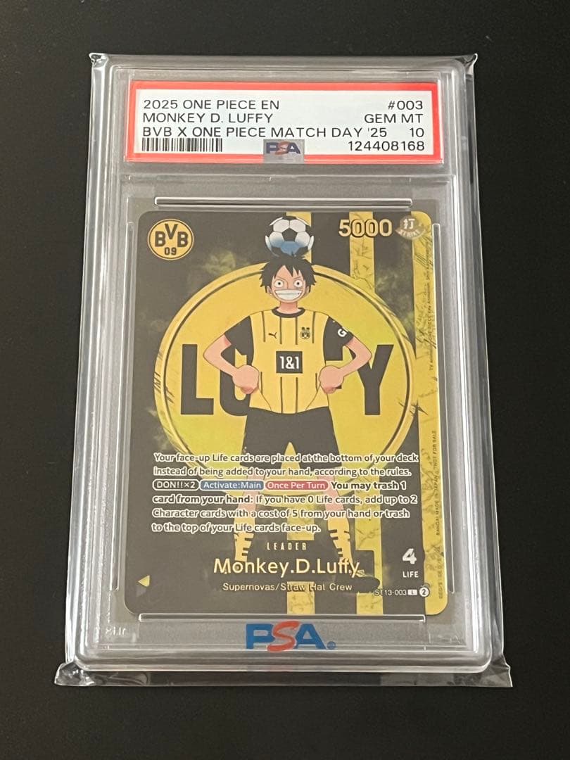 PSA10ドルトムントルフィMONKEY D. LUFFY #003 PSA 10 Monkey D Luffy ST13-003 BVB Borussia Dortmund ONE PIECE