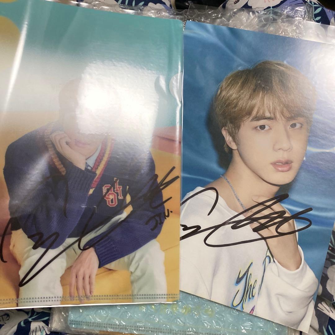 防弾少年団　ジン　サイン　直筆　フライヤー　ファイル BTS JIN ジン グッズ クリアファイル A4サイズ : スター セレクション