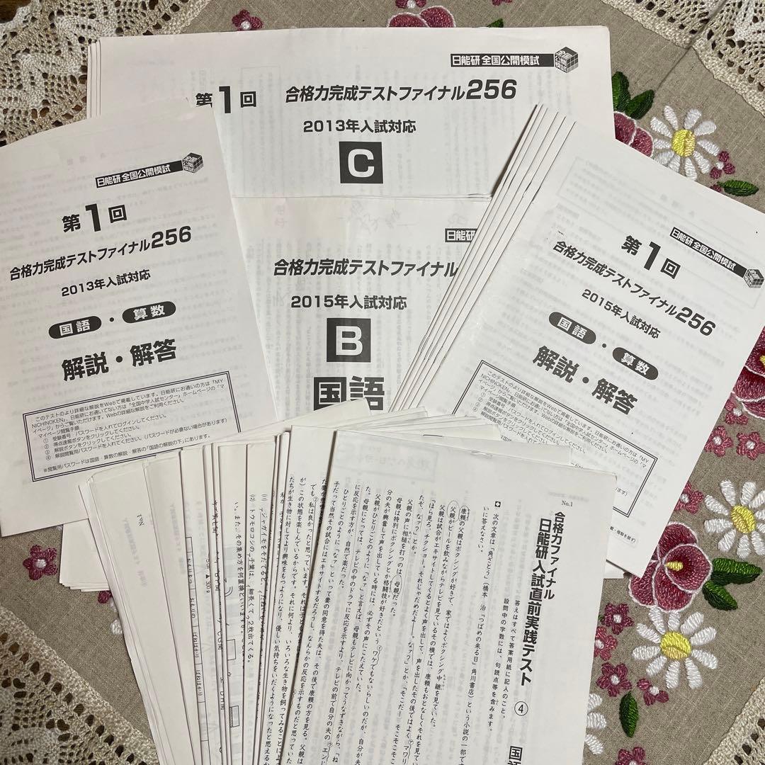 日能研6年 合格力完成テストファイナル256 入試直前実践テスト 最終