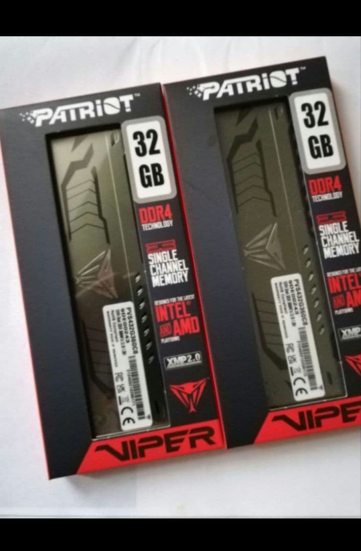 新品 Patriot メモリー 3600MHz 64GB【32GB x 2枚】 Amazon | Patriot Memory Viper Elite II DDR4 3600MHz 64GB (32GB x 2