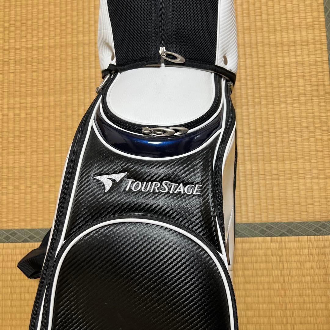 TOURSTAGE キャディバッグ ホワイト・ブラック - メルカリ